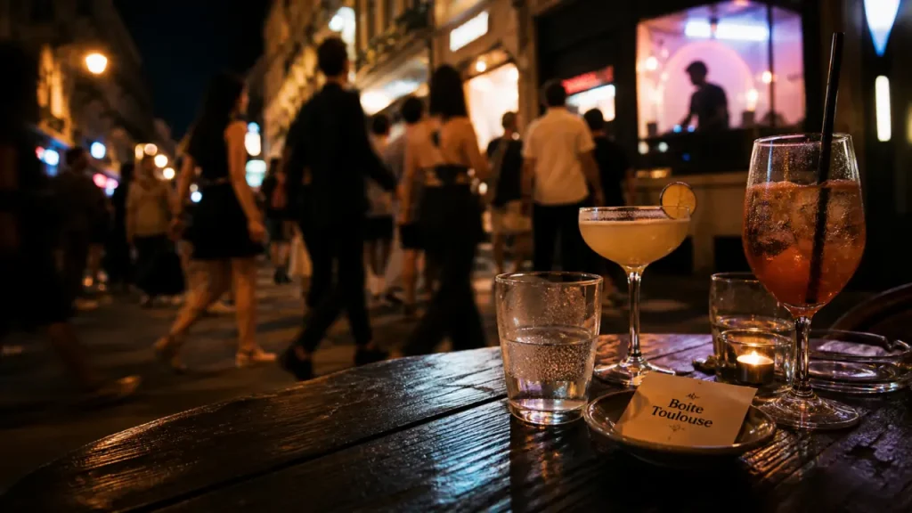 Boite Toulouse : table terrasse et foule pour danser en soirée