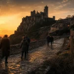 Chateau a visiter toulouse : château de Penne au coucher du soleil
