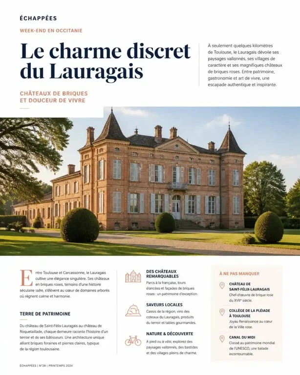 Château à visiter près de Toulouse, architecture en briques roses