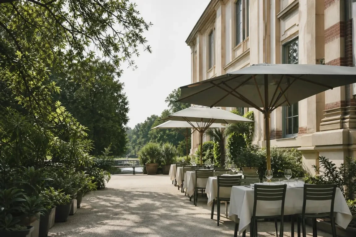 Le Moaï restaurant museum toulouse avec terrasse ombragée au Jardin des Plantes