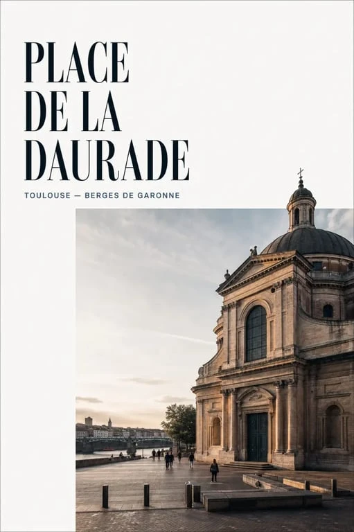 Place de la Daurade à Toulouse et basilique Notre-Dame de la Daurade