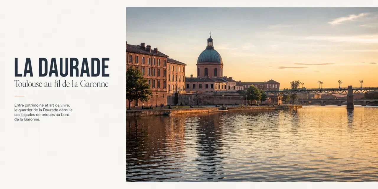 Panorama du quartier de la Daurade à Toulouse avec la Garonne et le Pont Neuf