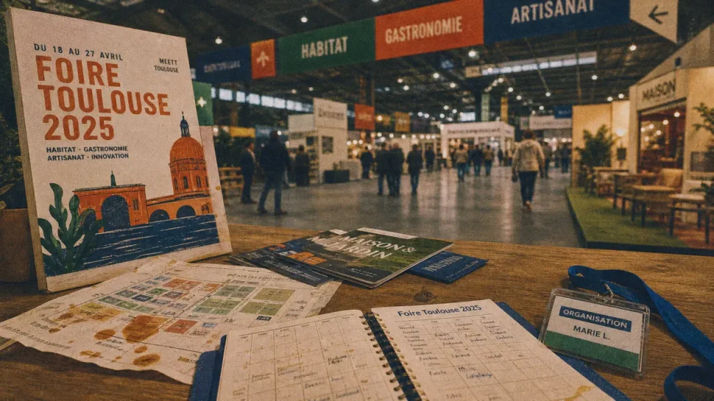 Entrée de la foire de toulouse 2025, hall et stands