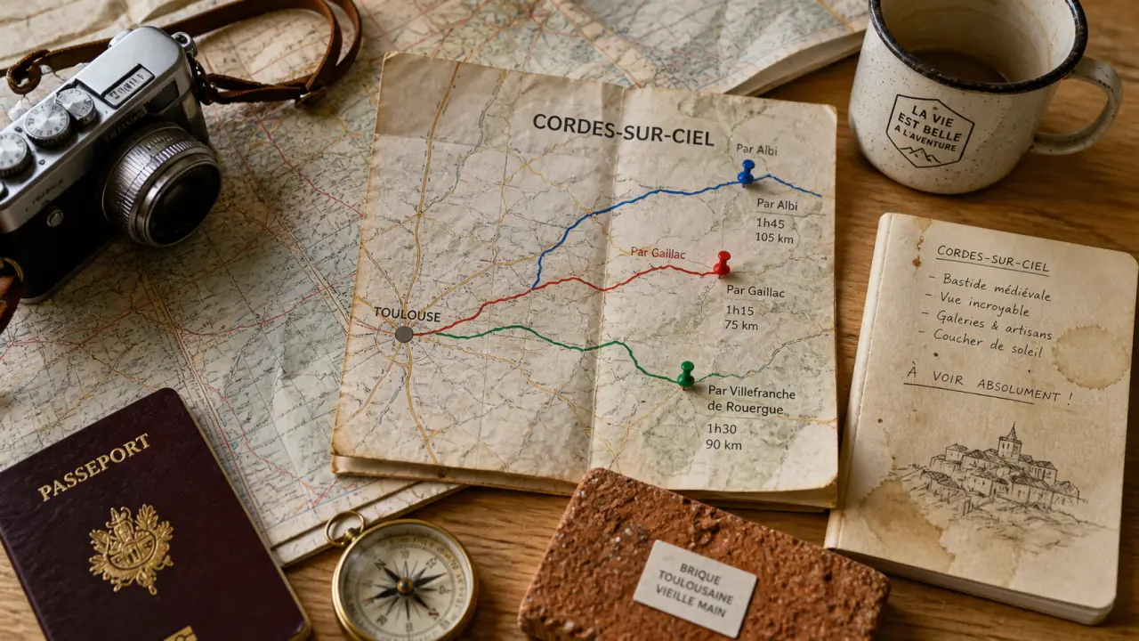Les plus beaux villages autour de Toulouse : carte et boussole