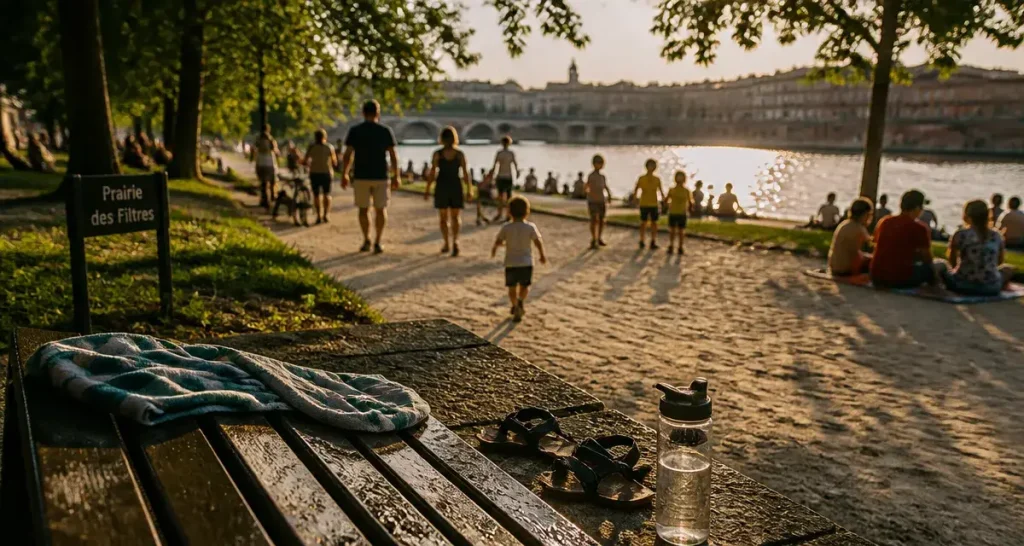 Toulouse plage activités à la Prairie des Filtres, près de la Garonne