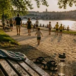 Toulouse plage activités à la Prairie des Filtres, près de la Garonne