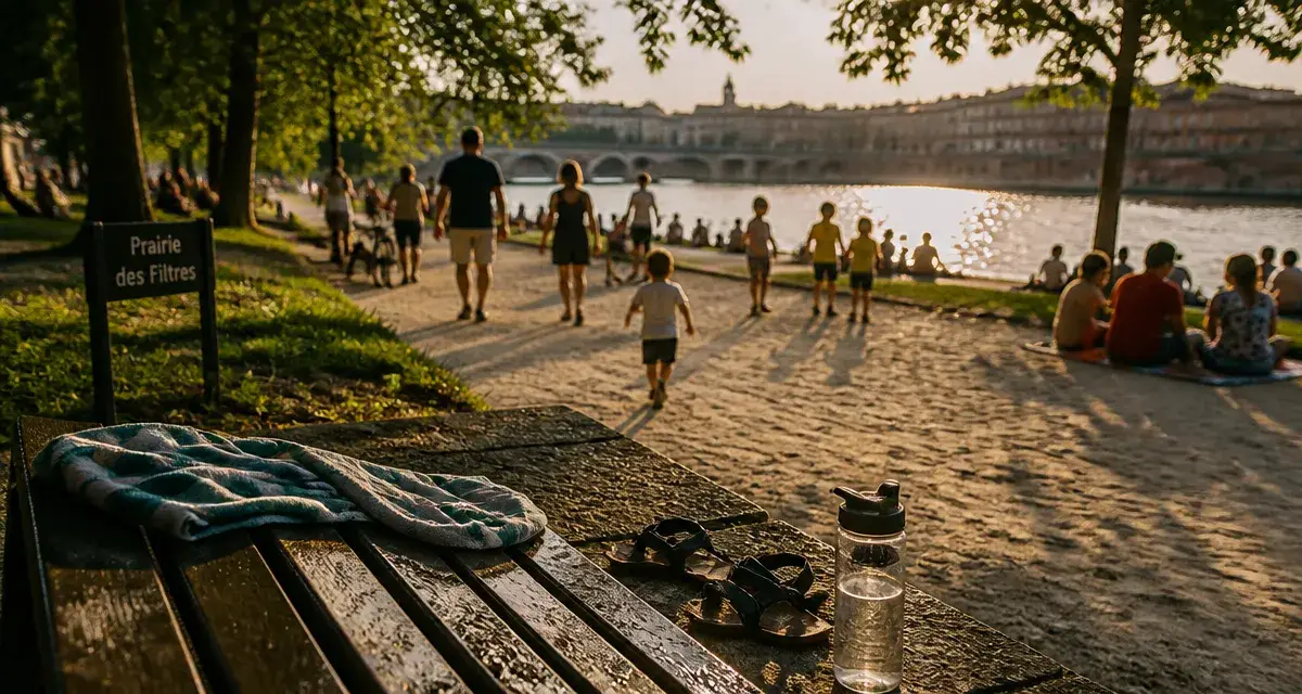 Toulouse plage activités à la Prairie des Filtres, près de la Garonne