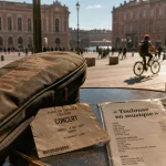 Visiter Toulouse Bigflo et Oli : guitare et ticket devant le Capitole, vue Garonne