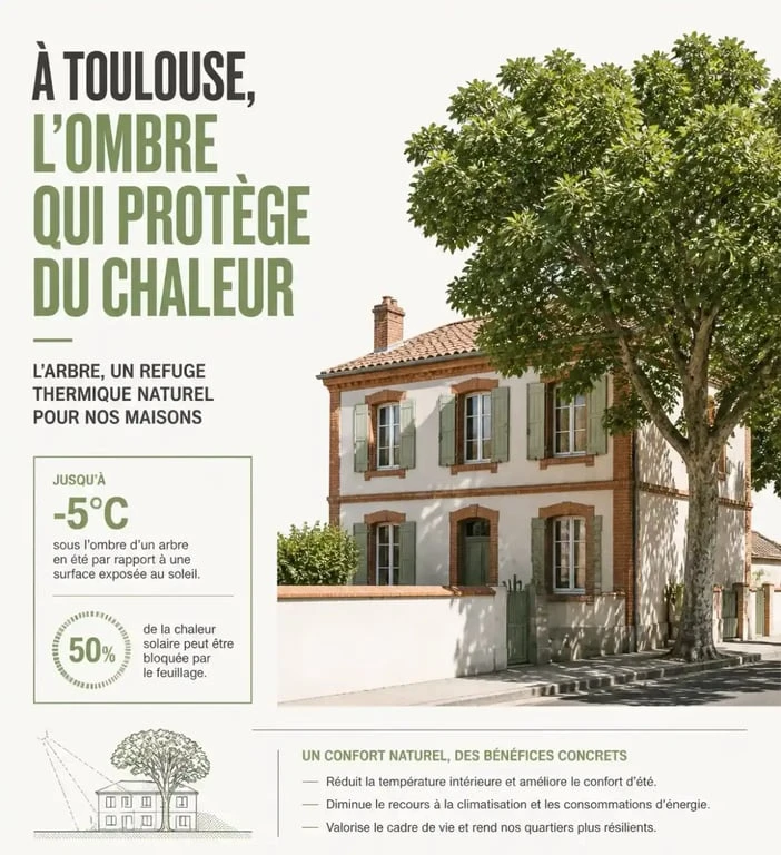 Arbre toulouse refuge thermique jardin