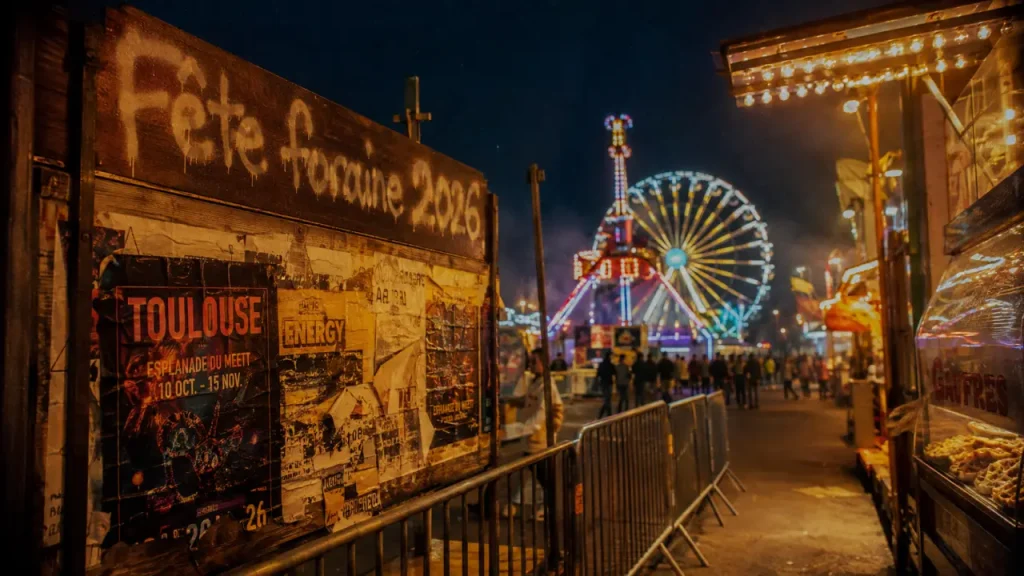 toulouse fete foraine 2026 : grande roue et manège la nuit