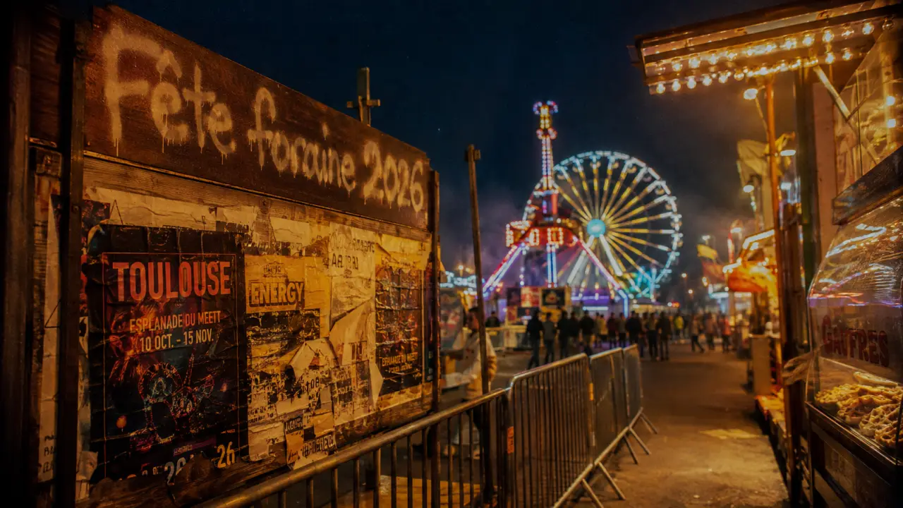 toulouse fete foraine 2026 : grande roue et manège la nuit
